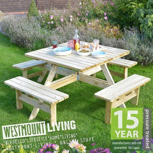 Square picnic bench table - picnic,