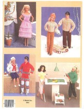 Knitting  pattern booklet copy 0789.   Dolls clothes  for Barbie & Ken