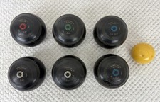 Thomas Taylor Indoor Carpet Bowls – Black Set of 6 + Jack – No.3 Bias – Glasgow