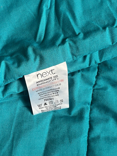Next teal geometric duvet - 80, x