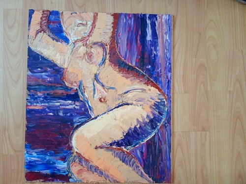 Reclining nude painting pallet - nude,