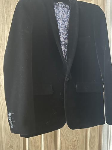 Boys black velvet - velvet, blazer