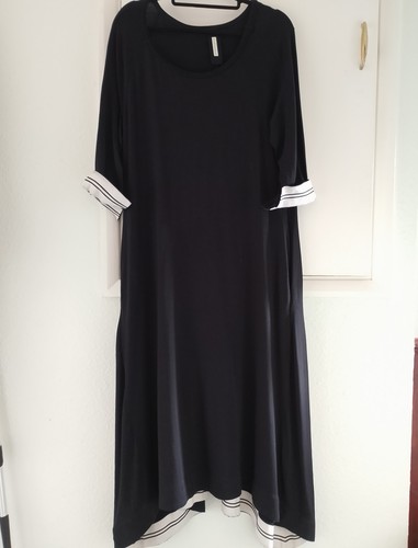 Long black jersey dress - , by