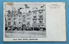 c1907 OLD SHIP HOTEL, BRIGHTON ADVERTISING POSTCARD, POSTED