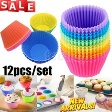 12Pcs Silicone Muffin Cupcake