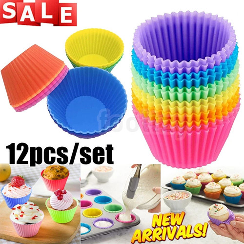 12pcs silicone muffin cupcake - silicone,