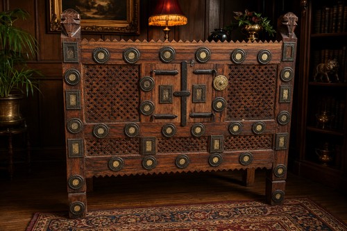 Indian bone inlay cabinet - bone,