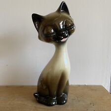 Vintage 60s Trentham Art Ware 415 Cat Ornament Figurine Siamese Ceramic -  9"