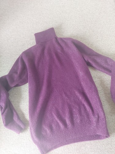 Mauve fluffy roll neck jumper - roll,