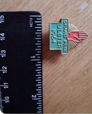 Vintage Ulster Grand Prix 1964 Painted Badge Motorcycle Racing