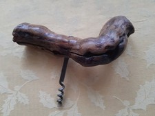 Corkscrew Vine Grape Wood Knotted Root Vintage French Wine Bar Ware Man Cave