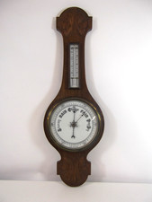 Large Antique Carved Oak Banjo Aneroid Barometer 80 cm. Collectors` Piece  #W9