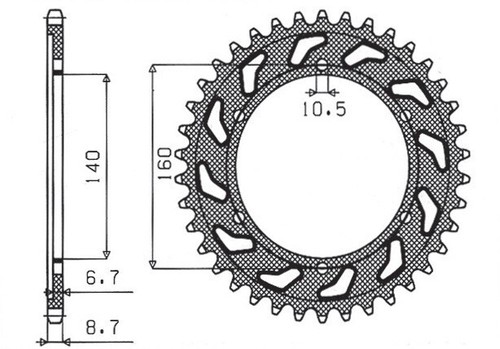 Rear sprocket 502 - 502, kawasaki
