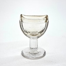 ANTIQUE BRITISH MADE GLASS EYE BATH CUP OPTICAL MEDICAL FIRST AID COLLECTIBLE