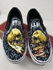 NEW Vans Metallica Push Head Classic Slip On Black True White Men's Size 12