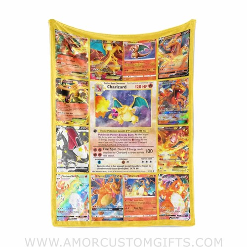 Personalized charizard blanket - personalized,
