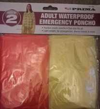 2 x  Adult Emergency Poncho