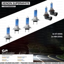 For Hyundai Coupe 2002-2009 Low High Fog Xenon Headlight Bulbs H7 H7 HB4 Set
