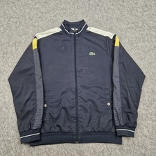 Lacoste Jacket Mens Medium Blue Bomber Shell Windbreaker Retro Casual
