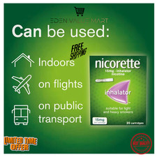 Nicorette 15mg Inhalator 36 Cartridges  x 3 or x1 Quit Smoking Aid