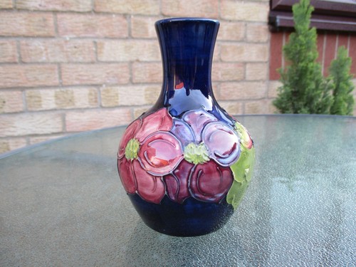 Moorcroft clematis on blue - clematis,