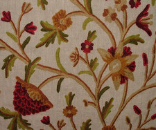 Crewel Work Curtain Fabric