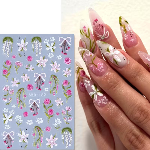 Sheet summer floral nail - 1,