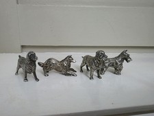 Set 4 Miniature Dog Pewter