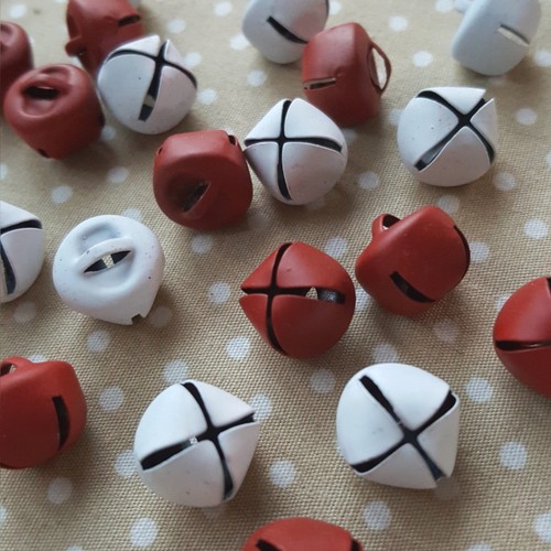 20x 10mm red white - white, matt