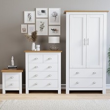 Bedroom Furniture Set Chest of Drawers Wardrobe Bedside Cabinet Table 3 Piece