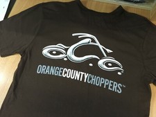 Orange County Choppers Mens Brown T-Shirt Small 36-38" Front & Rear Print BNWT