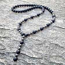 Mens Pearl Necklace Onyx