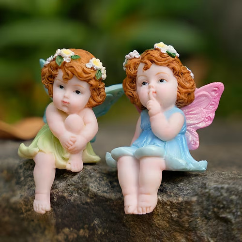 Sitting cherub fairy - fairy, angel