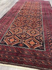 Vintage Hand-made Wool Rug |traditional Persian| Natural Plant Dyes 204 x 100 cm