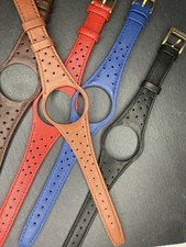 Genuine Leather Omega dynamic leather strap band Tan Brown watch band