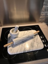 T&G’S art Coll. Marble Pastry / Cutting Board  Rolling Pin & Mortar & Pestle Set