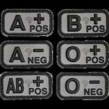 Viper PVC Rubber Blood Group Morale Patch for UBACS BLACK, A+,A-,B+,B-,O+,O-,AB+