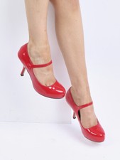 WOMENS LADIES STRAP MID HEEL