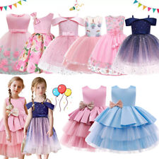 Flower Girls Bridesmaid Dress Baby Kids Party Lace Bow Wedding Dresses Princess