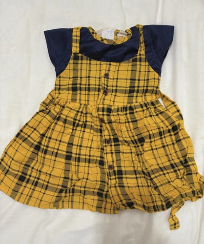 Girls yellow plaid pinafore - plaid,
