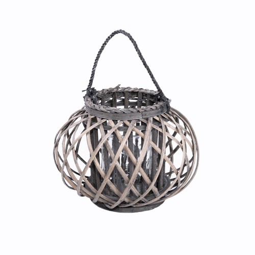 Wicker lantern with candle - with,