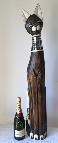 Big hand carved - carved, cat