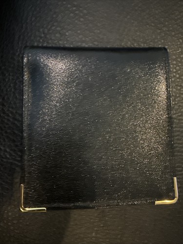 Black leather wallet with - black,