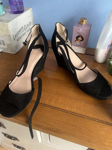 Black size wedge shoes - black,