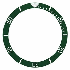 BEZEL INSERT CERAMIC FOR ROLEX SUBMARINER ENGRAVE # KERMIT 16800 16610LV GREEN