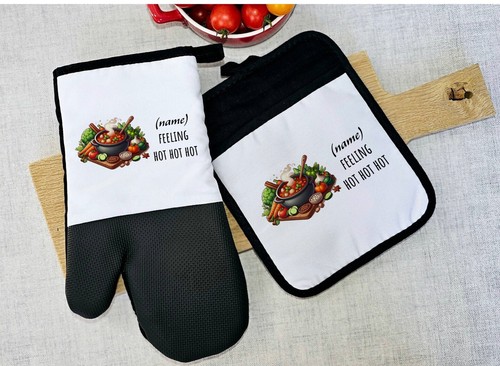 Personalised hot oven glove - personalised,