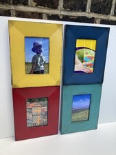 4xPicture Frame 24 x19 cm/9.5 x7.5 inches Standing Colours Red/Green/Yellow/Blue