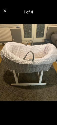 Grey wicker moses basket - moses,