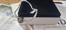Authentic Pandora Poetic Blooms Silver Bracelet 18cm – Floral Enamel, Gift Boxed