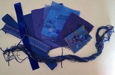Embroidery Pack ROYAL BLUE: Fabrics/Beads & Sequins/Threads & Yarns/Ribbons